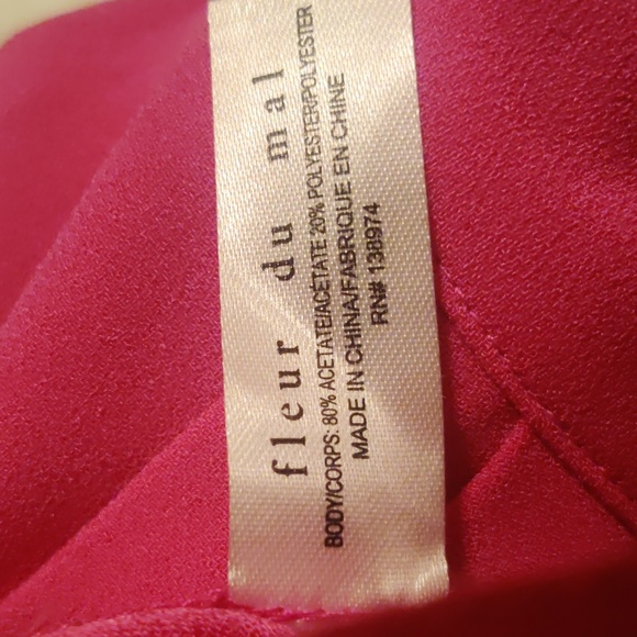 Fleur du Mal Hot Pink Wide Leg High Rise Pants Size 2 - Picture 9 of 9